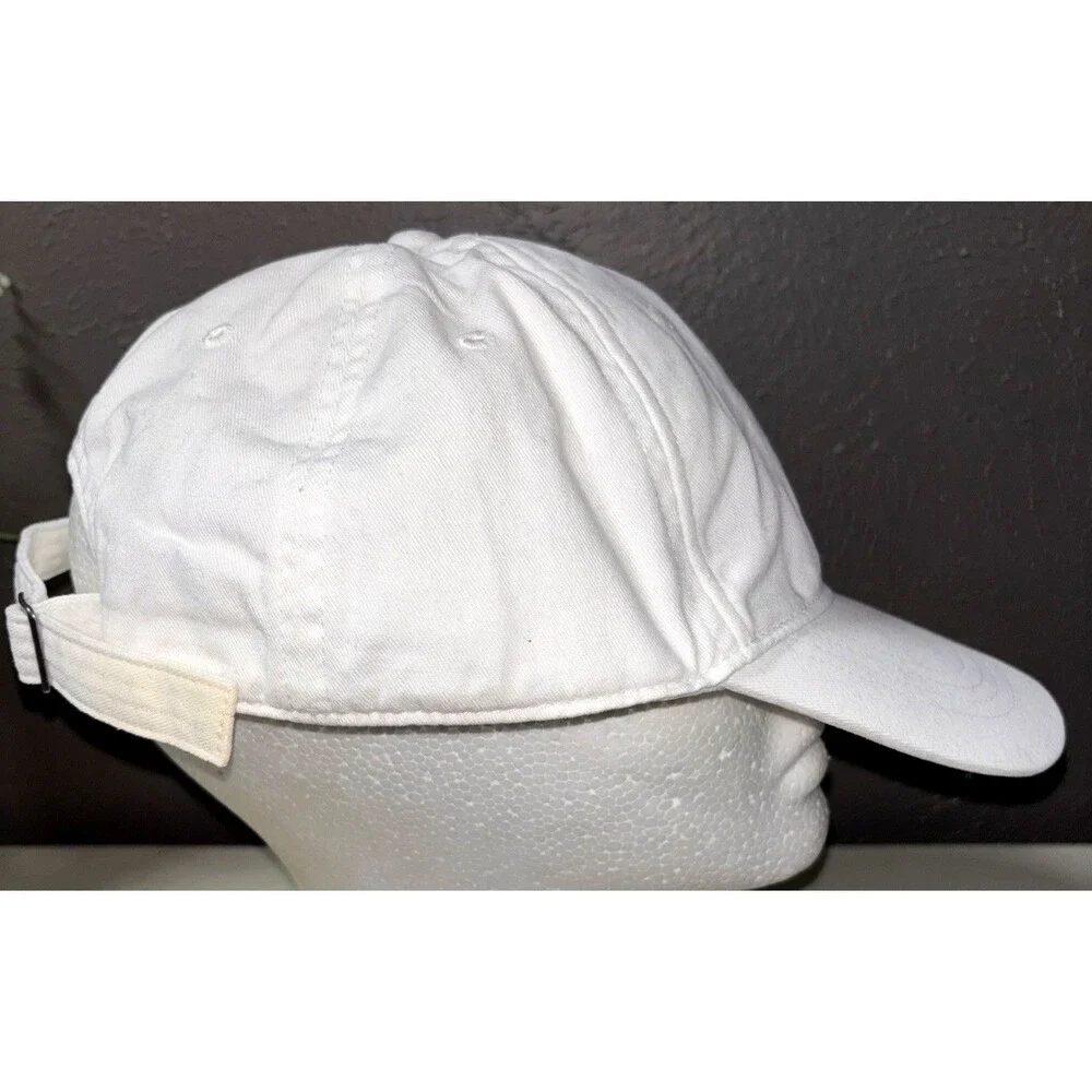 Hollister Hat White Cotton StrapBack Baseball Cap Vintage Adult Black Logo
